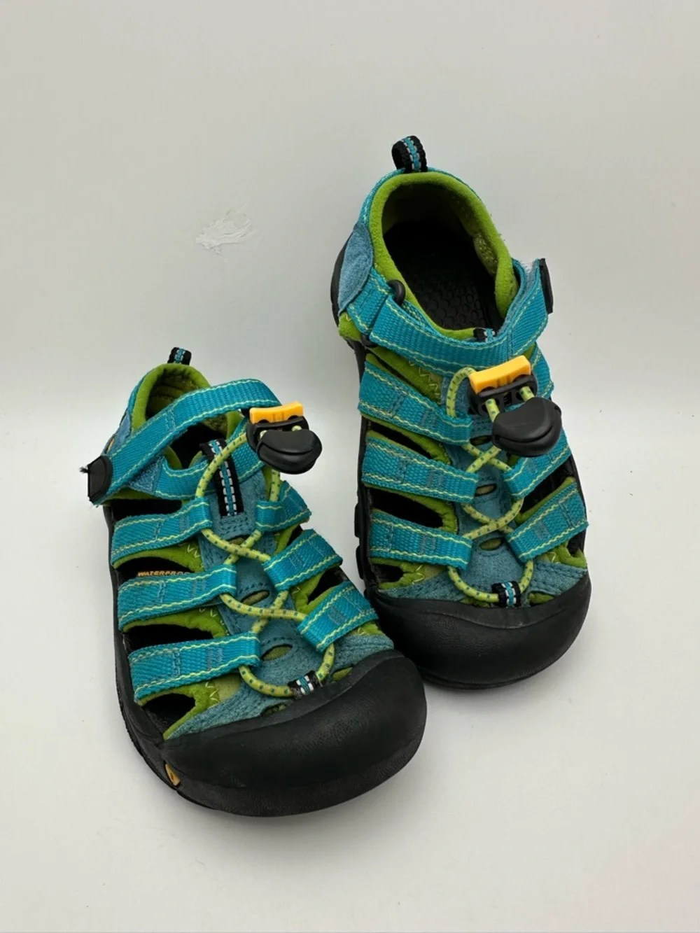 KEEN Newport Youth Aqua Blue / Lime Green Waterproof Sandals YOUTH SIZE 1 2